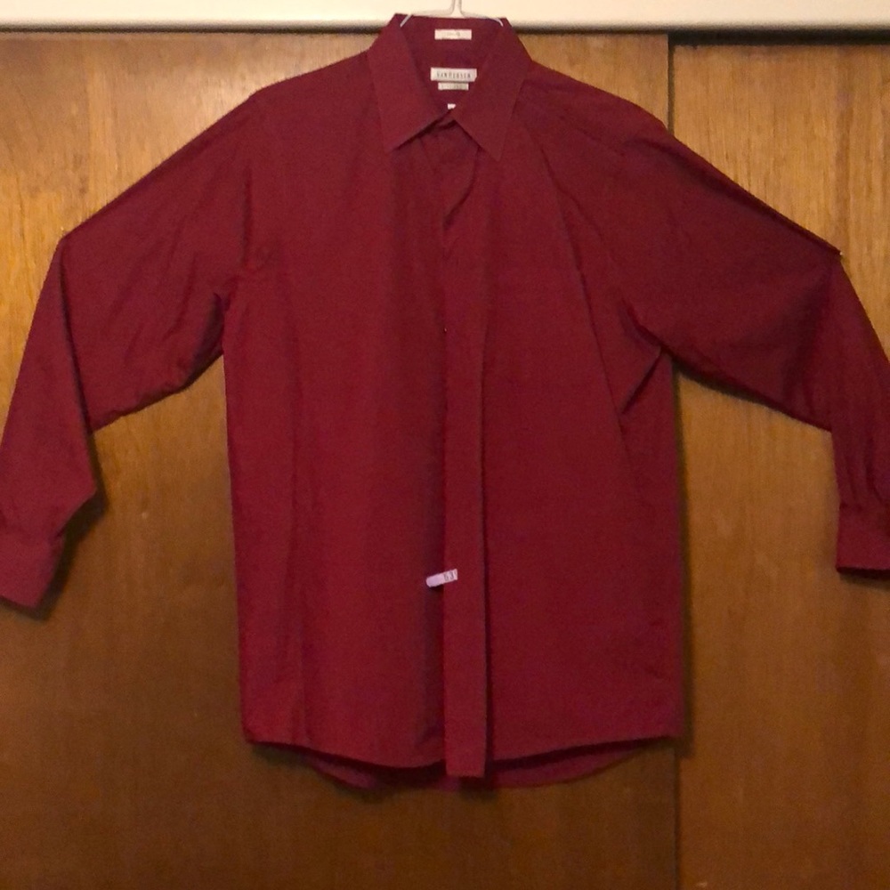 Dark red Van Heusen button up dress shirt